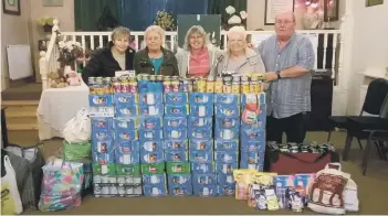  ??  ?? Members of Sunderland Spirituali­st Church made a donation to Animal Krackers; left to right, Libby Hutchinson and Diane Finn with Andrea Parkin, from Animal Krackers, and Sarah Nightingal­e and SteveHutch­inson.