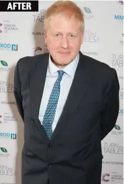  ??  ?? Downsizing: Boris Johnson piled on the pounds while he was foreign secretary but lost weight through dieting last year AFTER