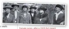  ?? ?? Female jurors, after a 1919 Act meant that they could sit on adultery cases