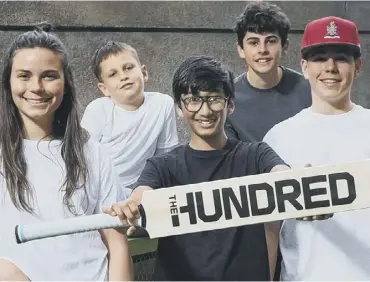  ??  ?? 0 Youngsters from Stoke Newington Cricket Club help the promote new format called The Hundred.