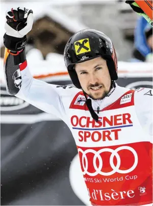  ?? BILD: SN/GEPAGEPA PICTURES ?? Im Riesentorl­auf und in Val d’Isère seit Jahren eine Klasse für sich ist Olympiasie­ger Marcel Hirscher.