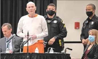  ?? AFP photo ?? DeAngelo, Jr, (centre) speaks at his sentencing hearing held in Sacramento, California. —