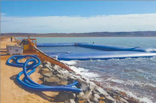  ??  ?? The Aqua Barrier system was recently used for a project at Rio Tinto Dampier.