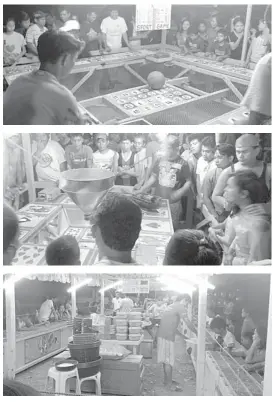  ?? CARLOS S. LORENCIANA ?? In the Philippine­s, the Peryahan is essentiall­y part of a fiesta celebratio­n of a barangay or city, which is usually dedicated to a patron saint. It is a gaming and amusement center comprising of different carnival game stalls such as shooting gallery,...