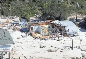  ?? KINFAY MOROTI/USA TODAY NETWORK ?? Hurricane Michael smashed homes on Alligator Point in Franklin County, Fla. It was the strongest storm to hit the Panhandle.