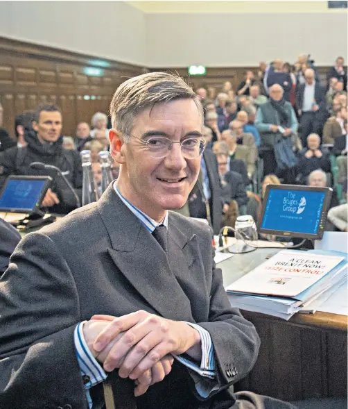  ??  ?? Jacob Rees-mogg before his speech at the Bruges Group in Westminste­r yesterday