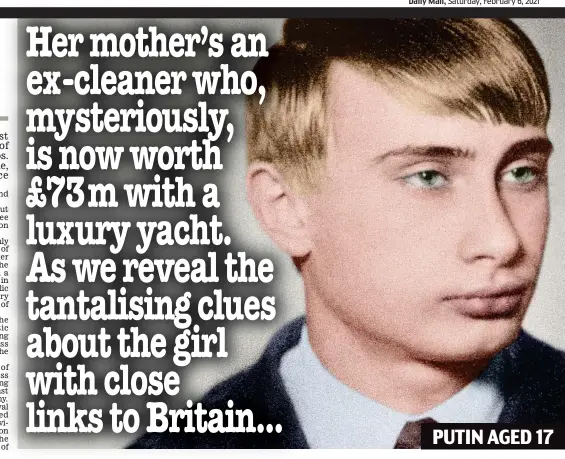  ??  ?? PUTIN AGED 17