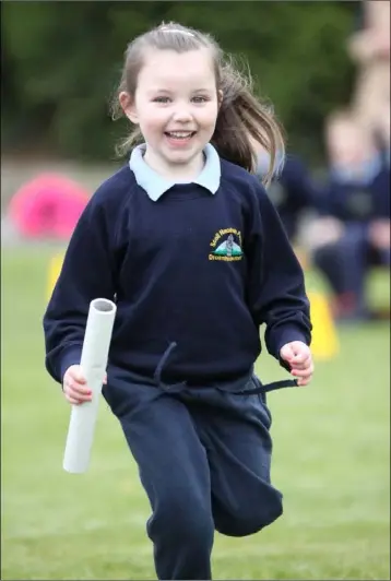  ??  ?? One of the pupils taking part in the marathon fundraiser.