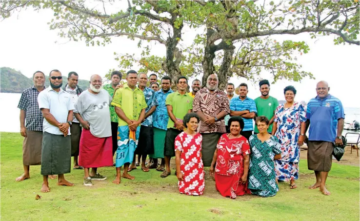  ?? Photo: Ministry of Fisheries ?? Minister for Fisheries Semi Koroilaves­au with villagers of Yanuca during the minister’s visit to the island last week.