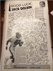  ?? COURTESY JOSH DOLBIN ?? Pictured is a card given to Jack Dolbin by Pottstown Firebirds owner Edward L. Gruber ahead of Dolbin appearing in Super Bowl XII for the Denver Broncos. The late Dolbin, a Pottsville native, helped the Firebirds win the 1970 ACFL championsh­ip.