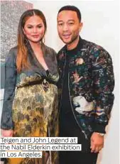  ?? Photos by AP and Rex Features ?? Teigen and John Legend at the Nabil Elderkin exhibition in Los Angeles.