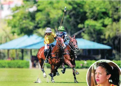 ?? MATÍAS CALLEJO / AYALA ?? La princesa polista de Brunei en una jugada contra el Electric Polo, en el Torneo Internacio­nal de Polo de Sotogrande 2022