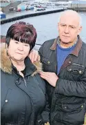  ?? ?? fURioUS Kevin’s mum June and dad Hugh at harbour where he was found