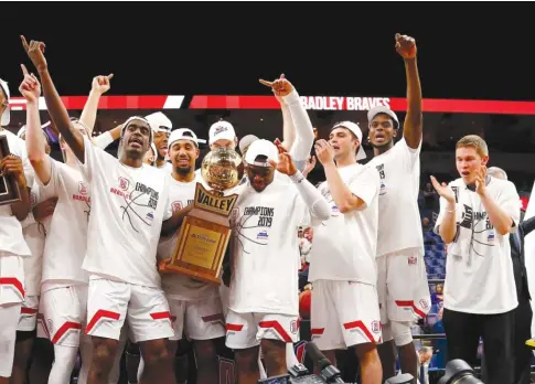  ?? GETTY IMAGES ?? Bradley earned an automatic bid to the tournament by beating Northern Iowa in the Missouri Valley tournament final, but Braves coach Brian Wardle ruined the good vibes.