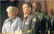  ?? SARAH ESPEDIDO/STAFF PHOTOGRAPH­ER ?? Orlando Police Chief John Mina announces a $100,000 reward for informatio­n to aid in the capture of Markeith Loyd.