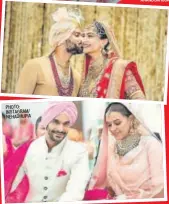  ?? PHOTO: INSTAGRAM/ NEHADHUPIA PHOTO: INSTAGRAM/ ANANDSAHUJ­A ?? SonamAnand (top) and NehaAngad had horsefree weddings