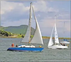  ??  ?? Rhapsody crewed by Campbeltow­n father and daughter Spencer and Claire Ellis in the 2016 race. 04_c27sailing­05
