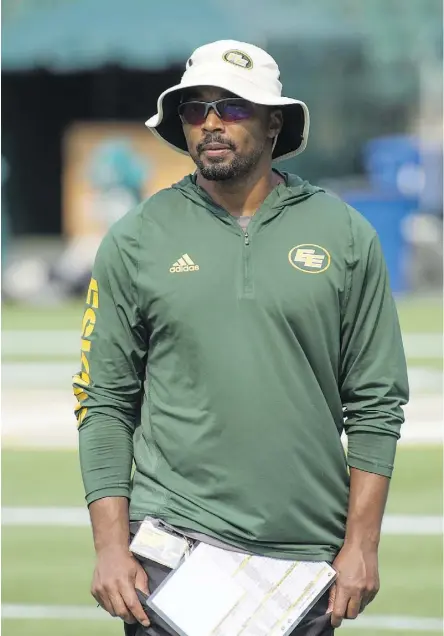  ?? SHAUGHN BUTTS ?? Eskimos defensive backs coach Barron Miles was part of the class of 2018 going into the Canadian Football Hall of Fame last week in Hamilton. Miles was a six-time all-star during his 12-year CFL career.