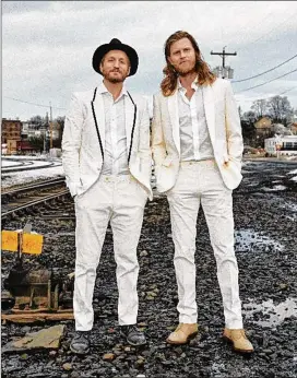  ?? COURTESY ?? For more than a decade, Jeremiah Fraites (left) and Wesley Schultz have been the constants in the Lumineers, who play State Farm Arena on Friday.