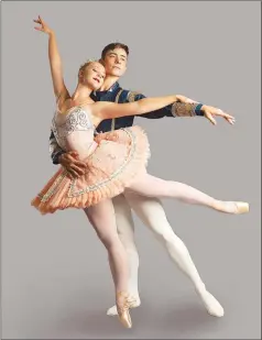  ??  ?? Ava Cobb dances the role of Cinderella, and Wojciech Ogloza is her Prince in the Northwest Arkansas Ballet Theatre production debuting Feb. 14-15.
(Courtesy Photo/NWA Ballet Theatre)