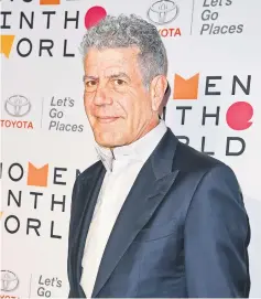  ??  ?? Bourdain – who committed suicide in June at age 61 – personally earned statuettes for best writing for a nonfiction program and outstandin­g informatio­nal series for “Anthony Bourdain: Parts Unknown.”