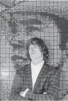  ?? Photos by Samuel Trotter, © The New York Times Co. ?? Danny Duncan in front of his portrait created with Rubik’s cubes by Giovanni Contardi, in West Hollywood, Calif., on Jan. 30.