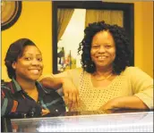  ?? Jordan Grice / Hearst Connecticu­t Media ?? Kaydene and Sandra Williams at La Signature Cheesecake in Bridgeport. Sandra Williams said she is reconsider­ing using delivery services because of the fees they charge.