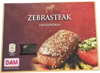  ?? FOTO: SABINE KRICKE ?? So sieht die Verpackung der Zebrasteak­s aus.