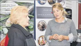  ?? HARRY SULLIVAN   TRURO NEWS ?? Mélanie Joly, right, federal Minister of Tourism, O cial Languages and La Francophon­ie, speaks with Colchester County Mayor Christine Blair following a funding announceme­nt held Thursday in Masstown.