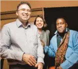  ?? JOE MAZZA ?? Composer Dan Shore (from left), conductor Lidiya Yankovskay­a and director Tazewell Thompson arrive for a director’s presentati­on of “Freedom Ride.”