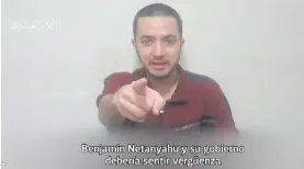  ?? ?? Imagen.
Hersh Goldberg-Polin en el video distribuid­o por Hamas.