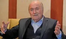  ?? – Reuters ?? ‘STICK TO THE PRINCIPLE’: Former FIFA chief Sepp Blatter speaks during an interview in Zurich.