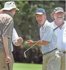  ?? LARRY KOLVOORD/AMERICAN-STATESMAN FILE ?? Austin golfer Ben Crenshaw, center, and his playing partners enjoy a Save Muny fundraisin­g match at Lions Municipal in 2008. The latest fundraisin­g effort was a gala Sunday at Austin City Limits' Moody Theater.