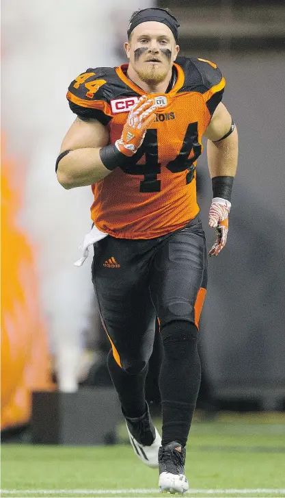  ?? GERRY KAHRMANN/FILES ?? Adam Bighill’s tenure with the B.C. Lions has reportedly come to an end with the former CFL most outstandin­g defensive player signing on with the NFL’s New Orleans Saints.