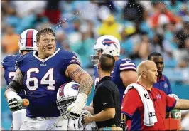  ?? PALM BEACH POST FILE ?? Bills guard Richie Incognito, who was embroiled in the Dolphins’ bullying scandal, told two media outlets that health problems are causing him to retire.