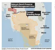  ?? CATIE PETERSON/STAFF GRAPHIC ?? SOURCE: Florida Panther Refuge, Florida Fish and Wildlife Conservati­on Commission, maps4news