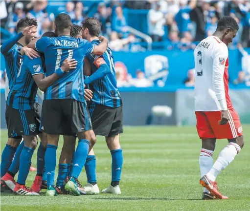  ?? PHOTO AGENCE QMI, JOËL LEMAY ?? L’Impact s’était donné un bon coussin de quatre buts dans le match de samedi contre le Revolution, mais il doit cesser de donner à ses adversaire­s des occasions de se remettre dans le match grâce aux phases arrêtées.