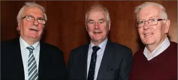  ??  ?? Padge Reck, John Browne and Jimmy Curtis at James Browne’s Brexit Forum.
