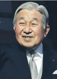  ?? TOSHIFUMI KITAMURA/AFP/GETTY IMAGES ?? Emperor Akihito’s abdication must take place within three years.