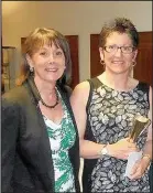  ??  ?? Ladies from Ullesthorp­e Golf Club picked up awards for the winter competitio­ns and the April contests. Pictured: Lady president Pauline Dye and Helen Waterhouse