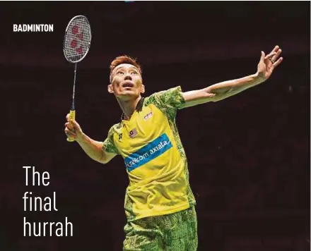  ??  ?? Lee Chong Wei will be 38 if he plays at the 2020 Tokyo Olympics.