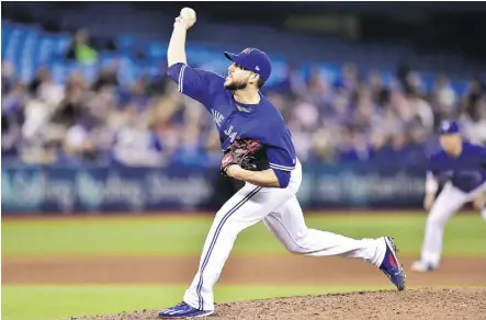  ?? FRANK GUNN/THE CANADIAN PRESS/FILES ?? Toronto Blue Jays reliever Ryan Tepera says he cut down on his pitches in practice late last season and started throwing later this off-season, hoping to keep his arm in top shape.