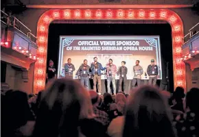  ?? Provided by Telluride Horror Show ?? Left: Filmmakers gather on stage at the historic Sheridan Opera House during the Telluride Horror Show. This year’s festival was forced online due to the pandemic.