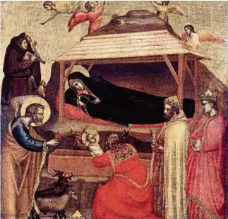  ??  ?? Giotto’s painting from 1320 dispenses with the racial profiling that became popular later.