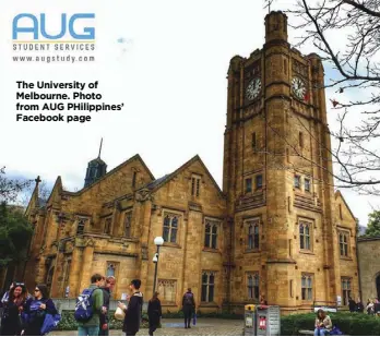  ??  ?? The University of Melbourne. Photo from AUG PHilippine­s’ Facebook page