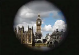  ?? Reuters ?? The Big Ben clock tower is seen above the Houses of Parliament on Monday. —