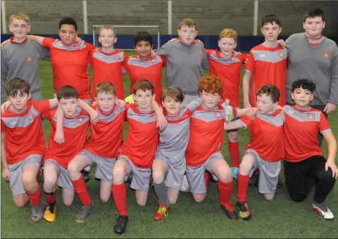  ??  ?? The St. Fursey’s National School, Haggardsto­wn team at the FAI Leinster Branch Louth Primary Schools 11-a-side Competitio­n in DkIT Sports Arena.