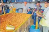  ?? HT PHOTO ?? ■
As fruit procuremen­t and processing was badly hit from April to June, the best months for pickle making, manufactur­ers are caught in a difficult situation.