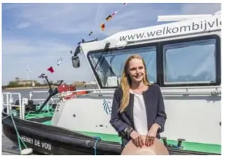  ?? FOTO VICTORIANO MORENO ?? Dit nieuwe vaartuig meet de diepte van de Schelde.