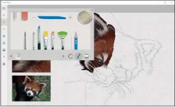  ??  ?? Die neue Version von Microsofts Malprogram­m Freshpaint ist auf die Bedienung mit Stift und Touchscree­n optimiert und erinnert nicht mehr an ein klassische­s Windowspro­gramm.